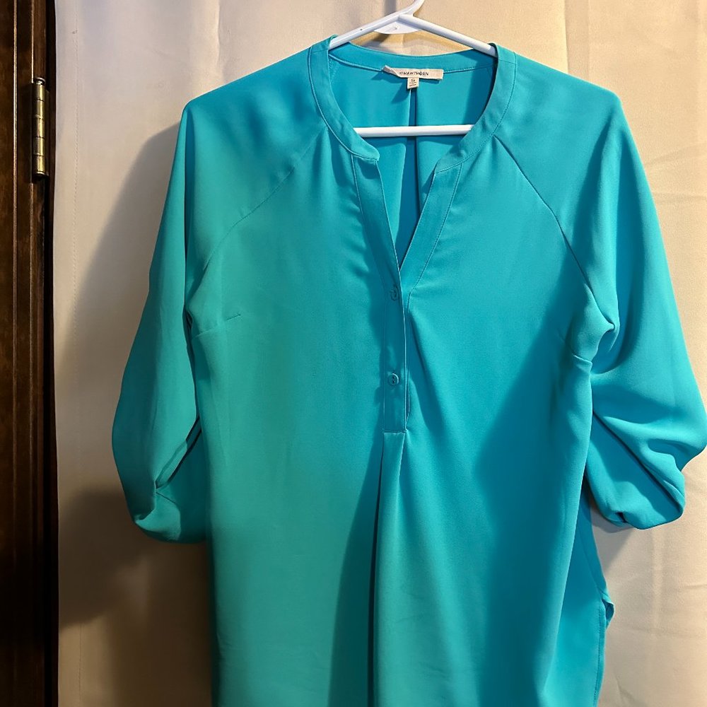 HAWTHORNE Loose Top - Aqua - Size Small
